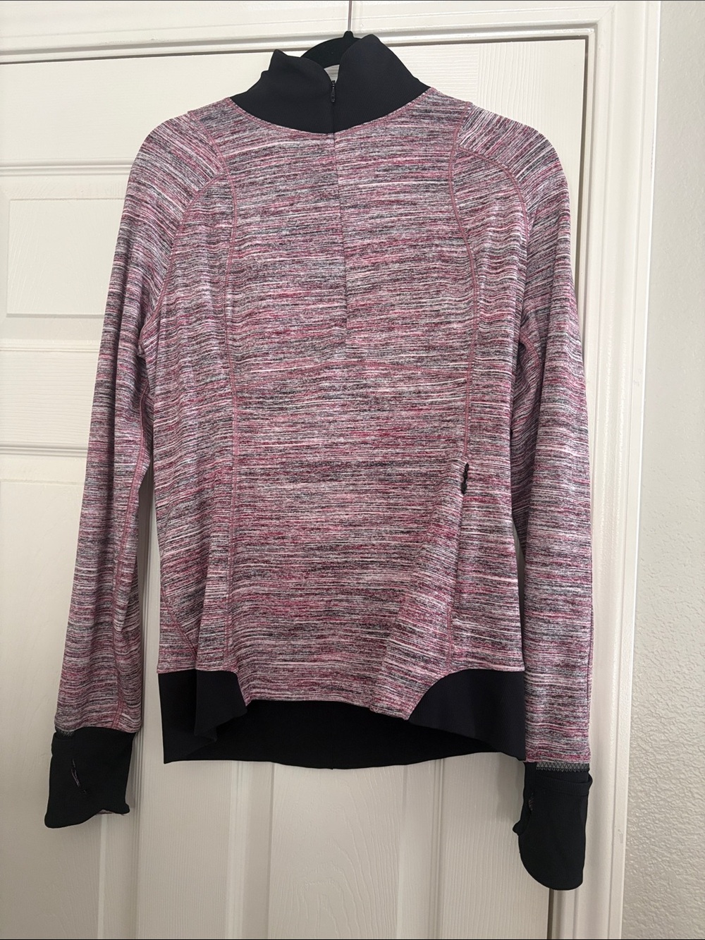Lululemon Woven Space-Dye Mock Neck Pullover - Pink/Black